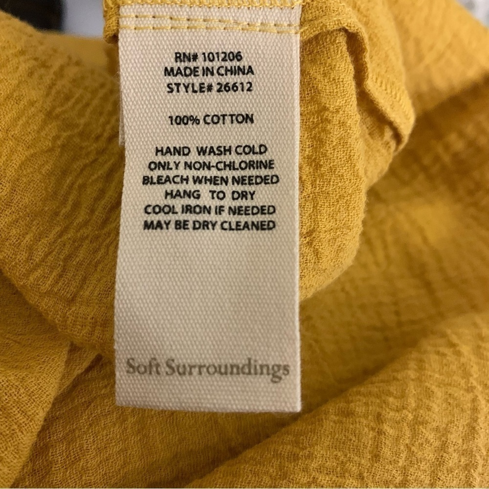 Soft Surroundings Mustard Raw Edge Women's Top NWT, Size XL - Picture 4 of 5